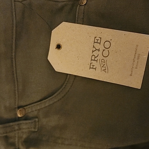 Frye & Co. Olive Green Bootcut Flare Raw Hem Stretch Button Fly Pants Sz 22W NWT - Picture 3 of 7